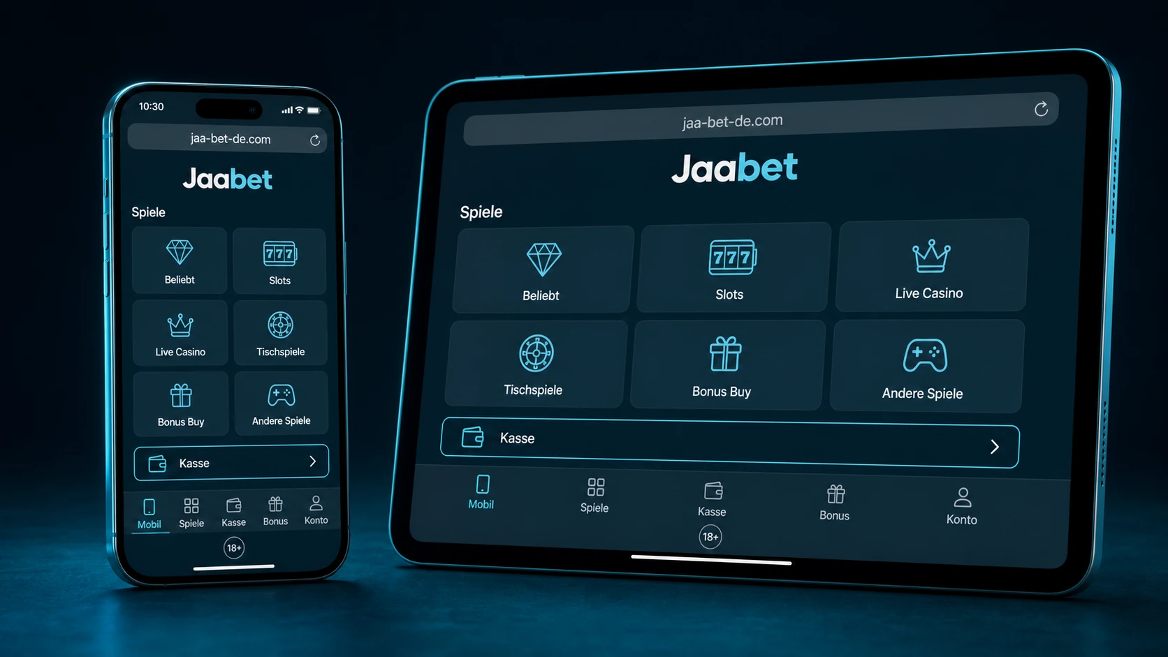 Mobile Nutzung von Jaabet